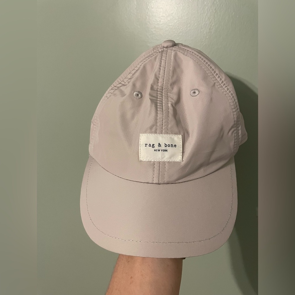 rag & bone Addison neutral tan baseball unisex recycled material hat - Picture 2 of 6
